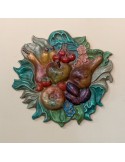 Colored Patinated Ceramic Fruit Panel